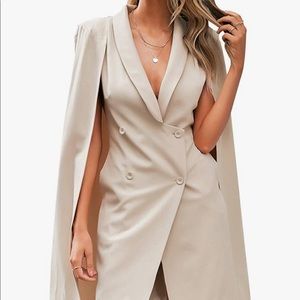 Cape Cloak Trench Duster Coat Longline Blazer Cape